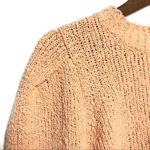 Zara Knit Pastel Orange Chanille Crop Sweater - Picture 2 of 5